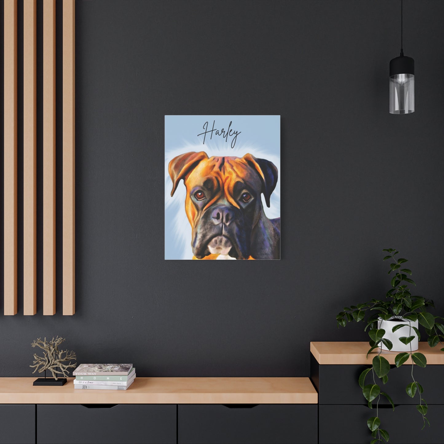 Custom Pet Portrait Matte Stretched Canvas