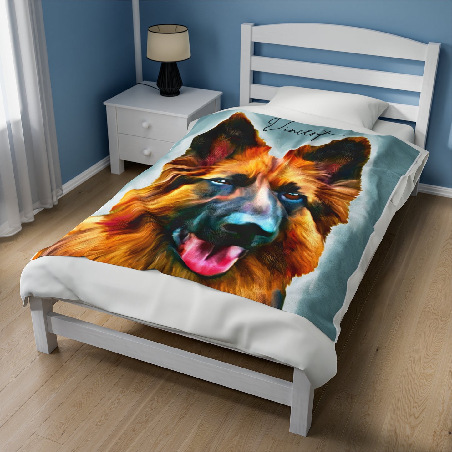 Custom Pet Portrait Plush Blanket