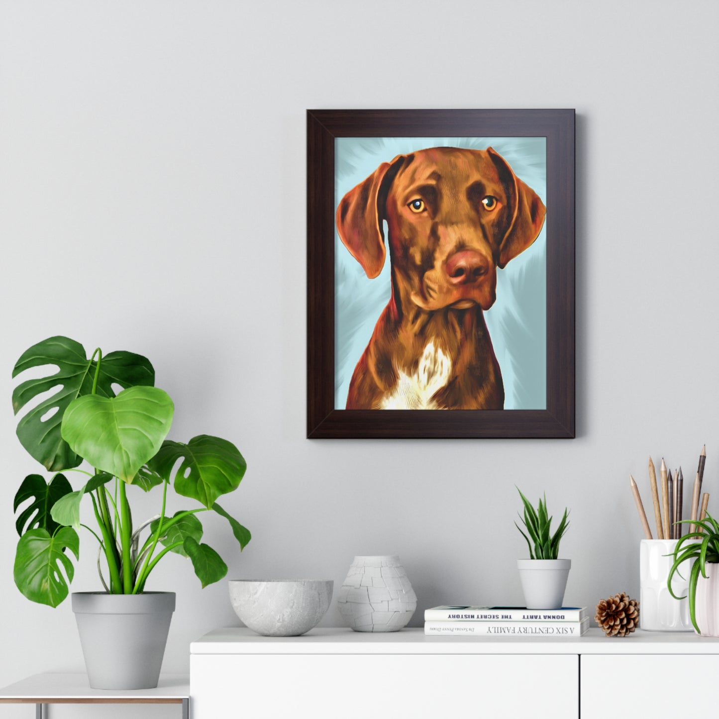 Custom Pet Portrait Framed Vertical Poster