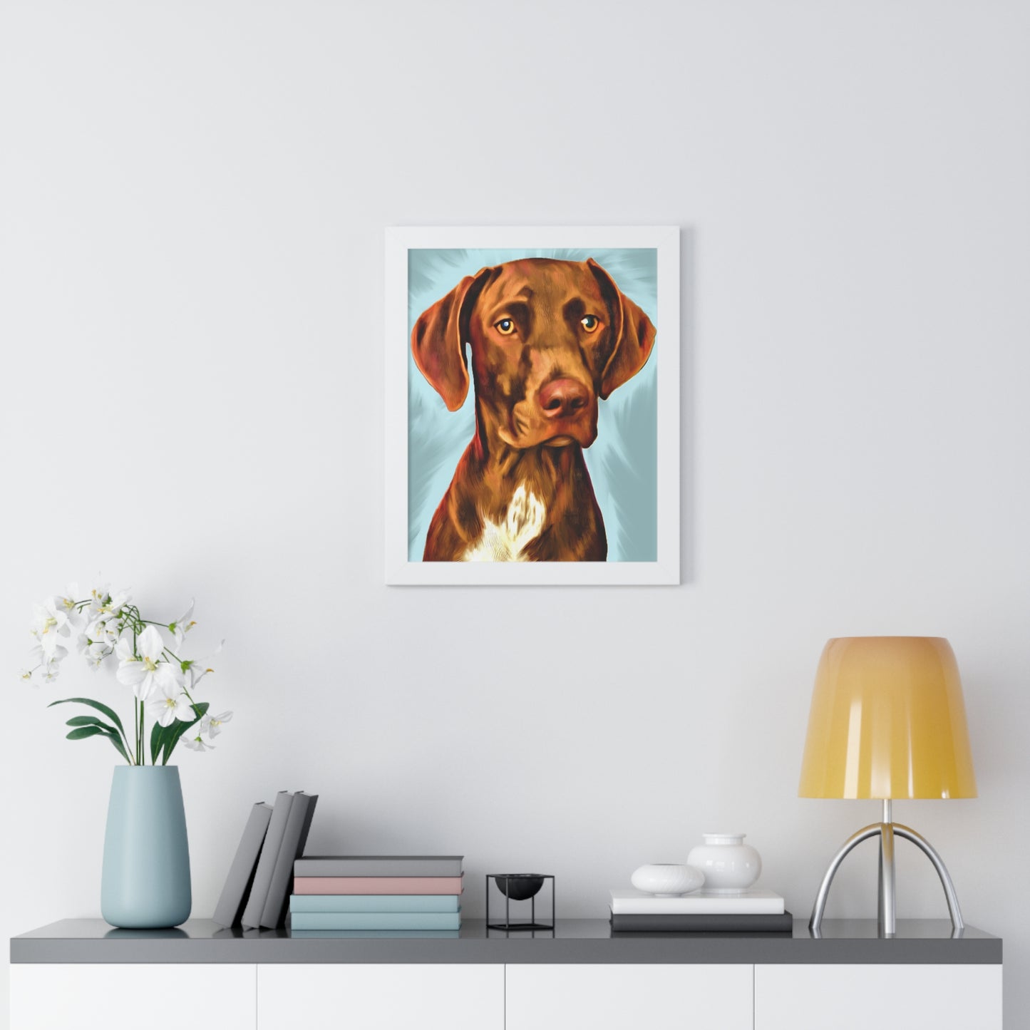 Custom Pet Portrait Framed Vertical Poster