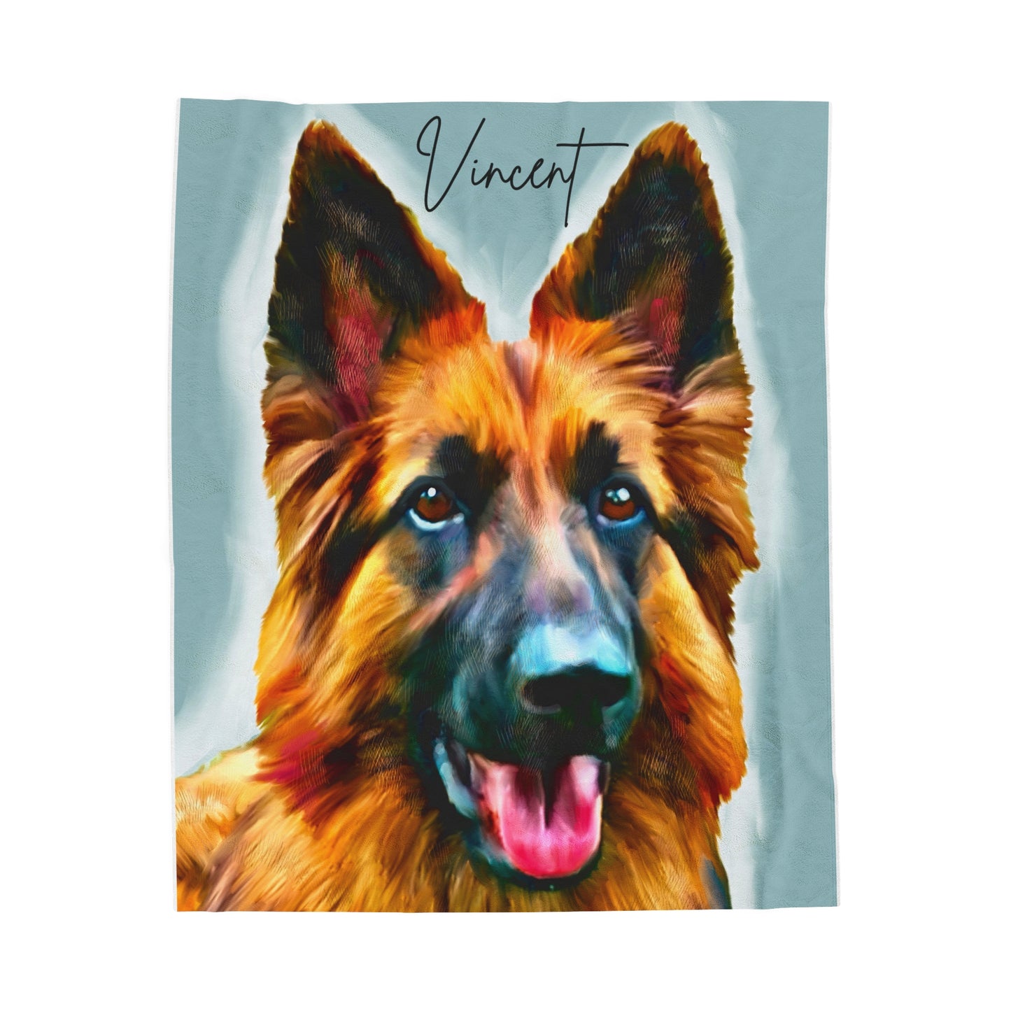 Custom Pet Portrait Plush Blanket