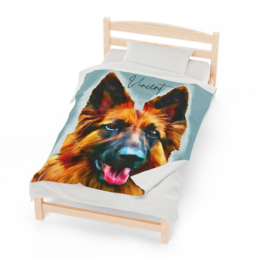 Custom Pet Portrait Plush Blanket