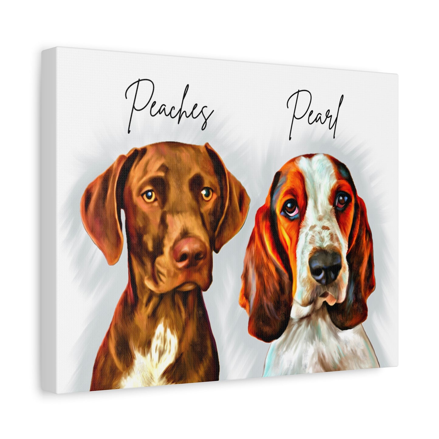 Custom Pet Portrait TWO Pet Matte Canvas, Stretched, 1.25"