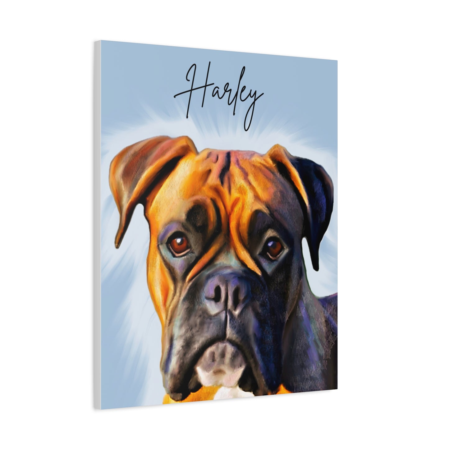 Custom Pet Portrait Matte Stretched Canvas