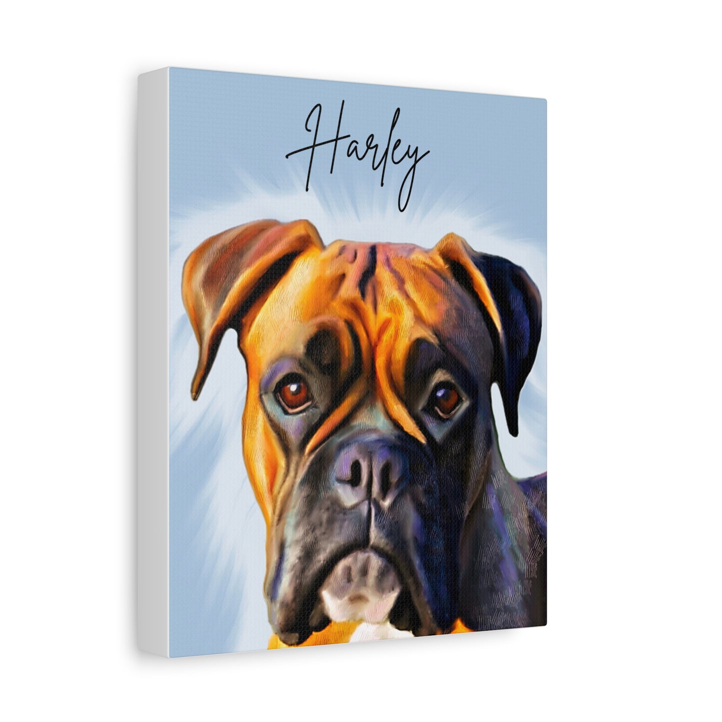 Custom Pet Portrait Matte Stretched Canvas