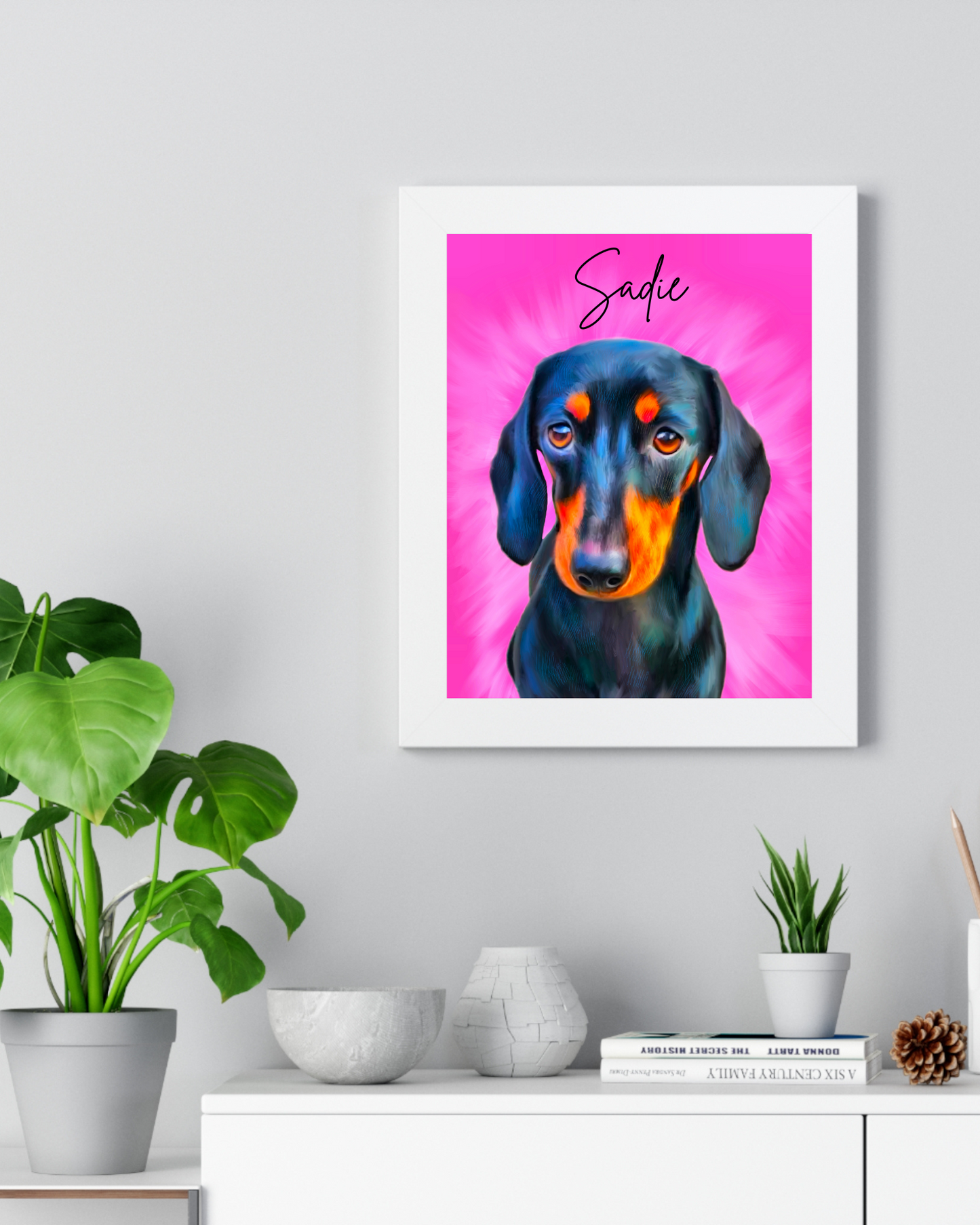 Custom Pet Portrait Framed Vertical Poster