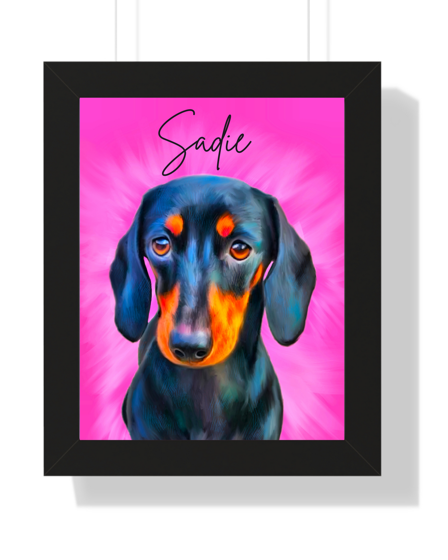 Custom Pet Portrait Framed Vertical Poster