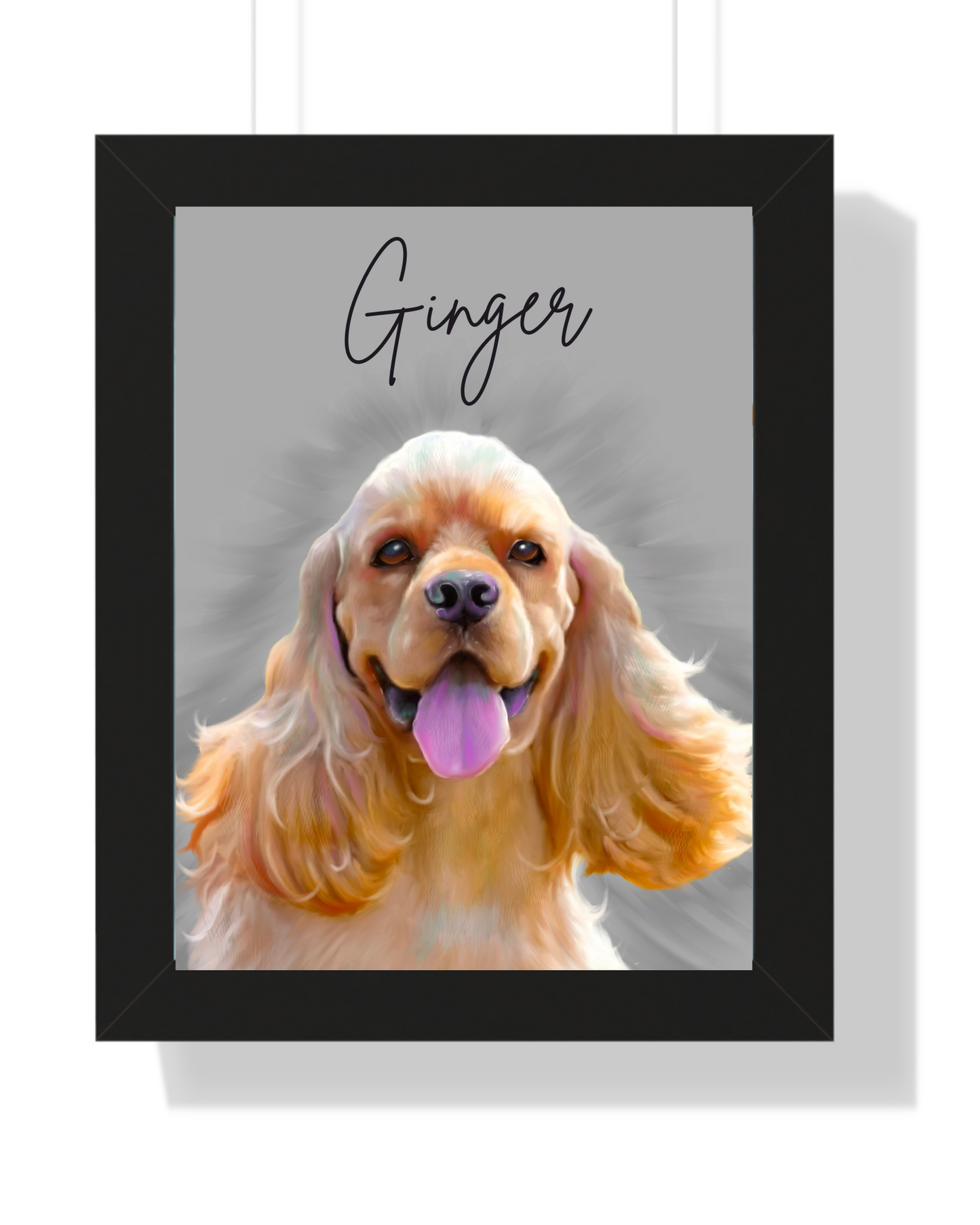 Custom Pet Portrait Framed Vertical Poster