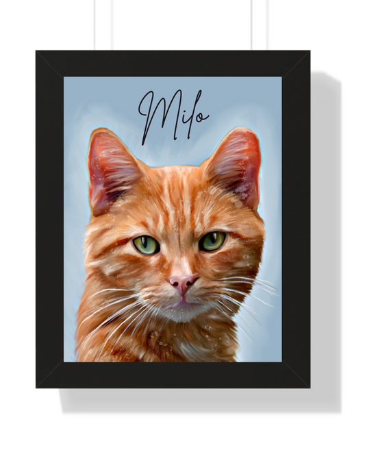 Custom Pet Portrait Framed Vertical Poster