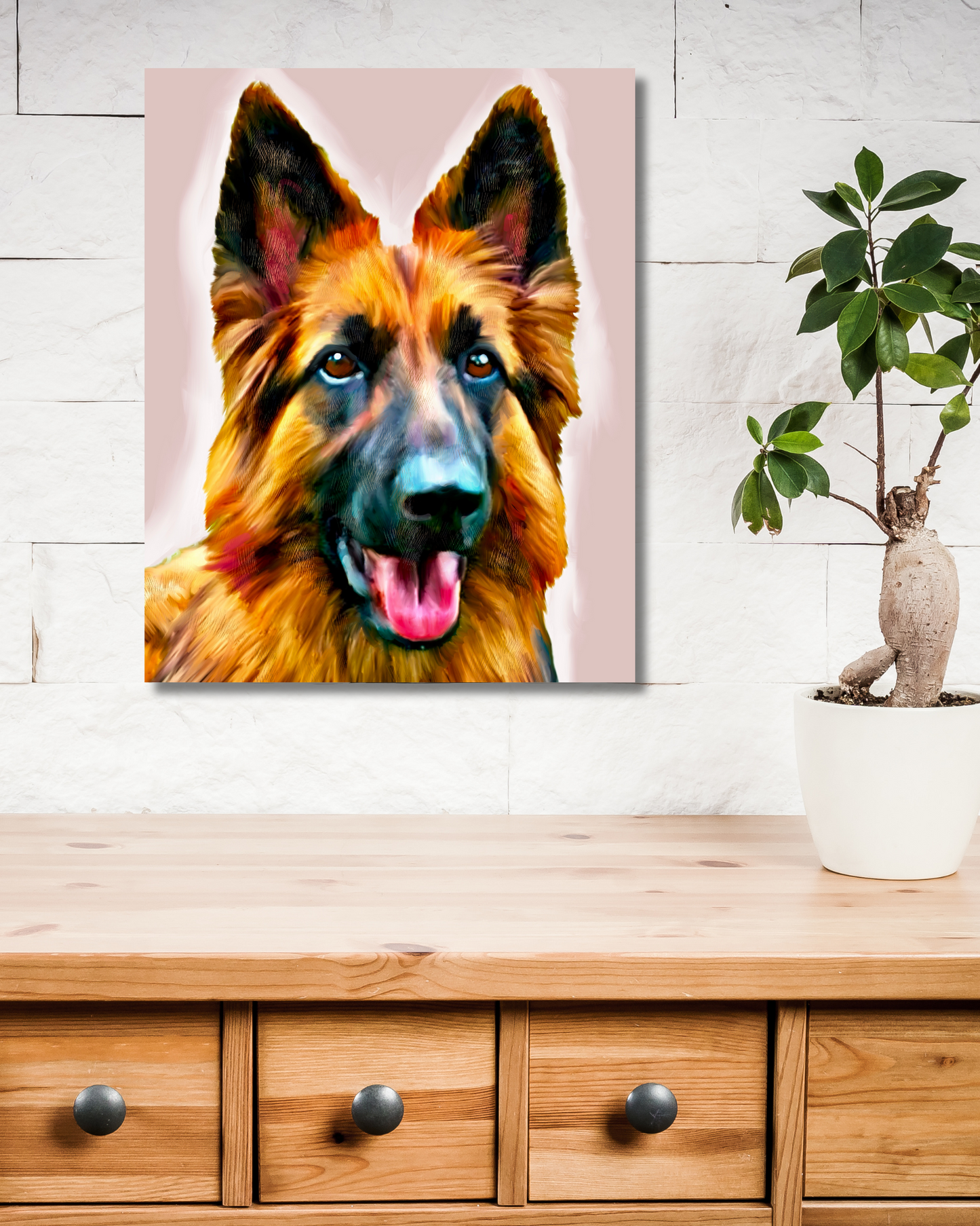 Custom Pet Portrait Matte Stretched Canvas