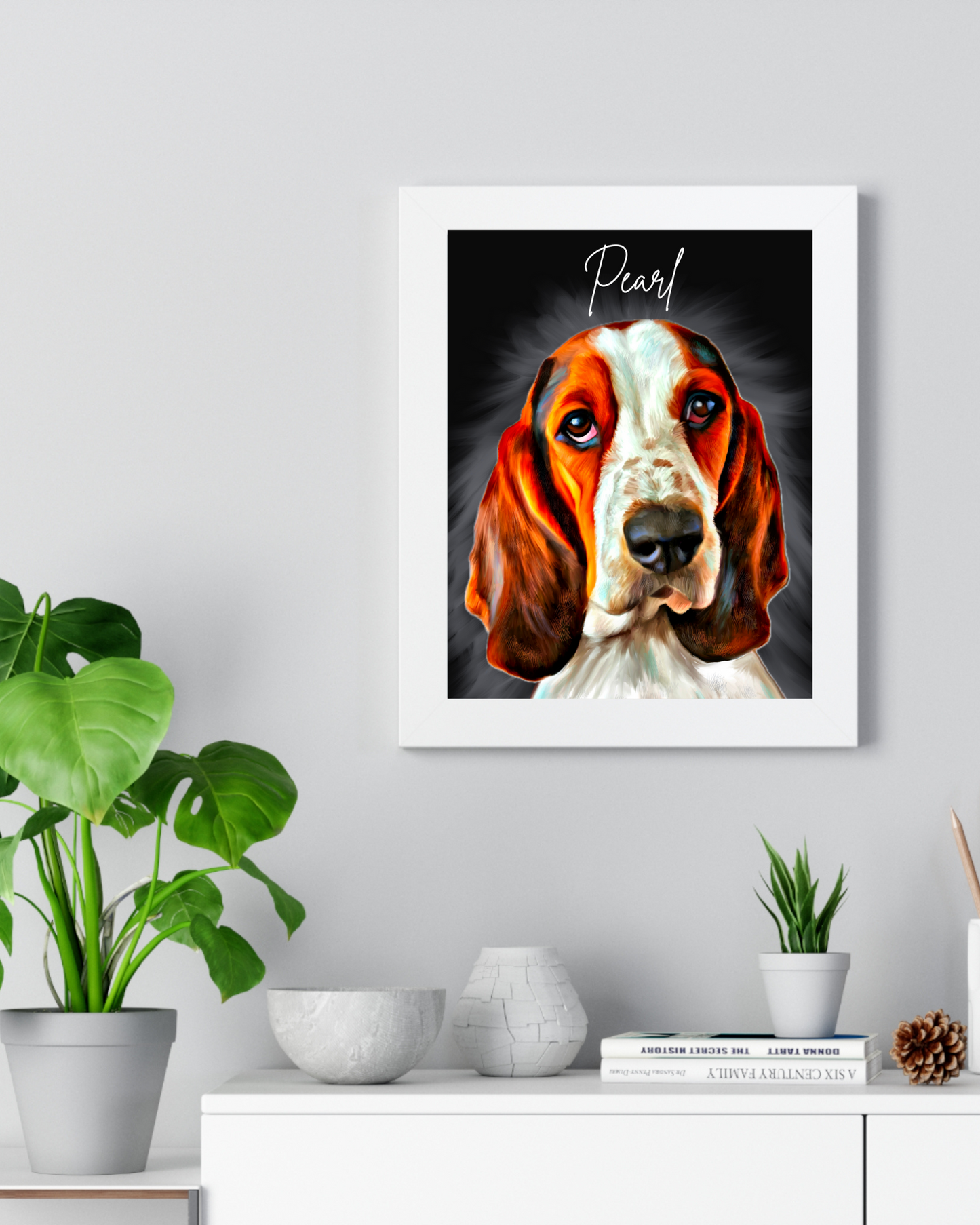 Custom Pet Portrait Framed Vertical Poster