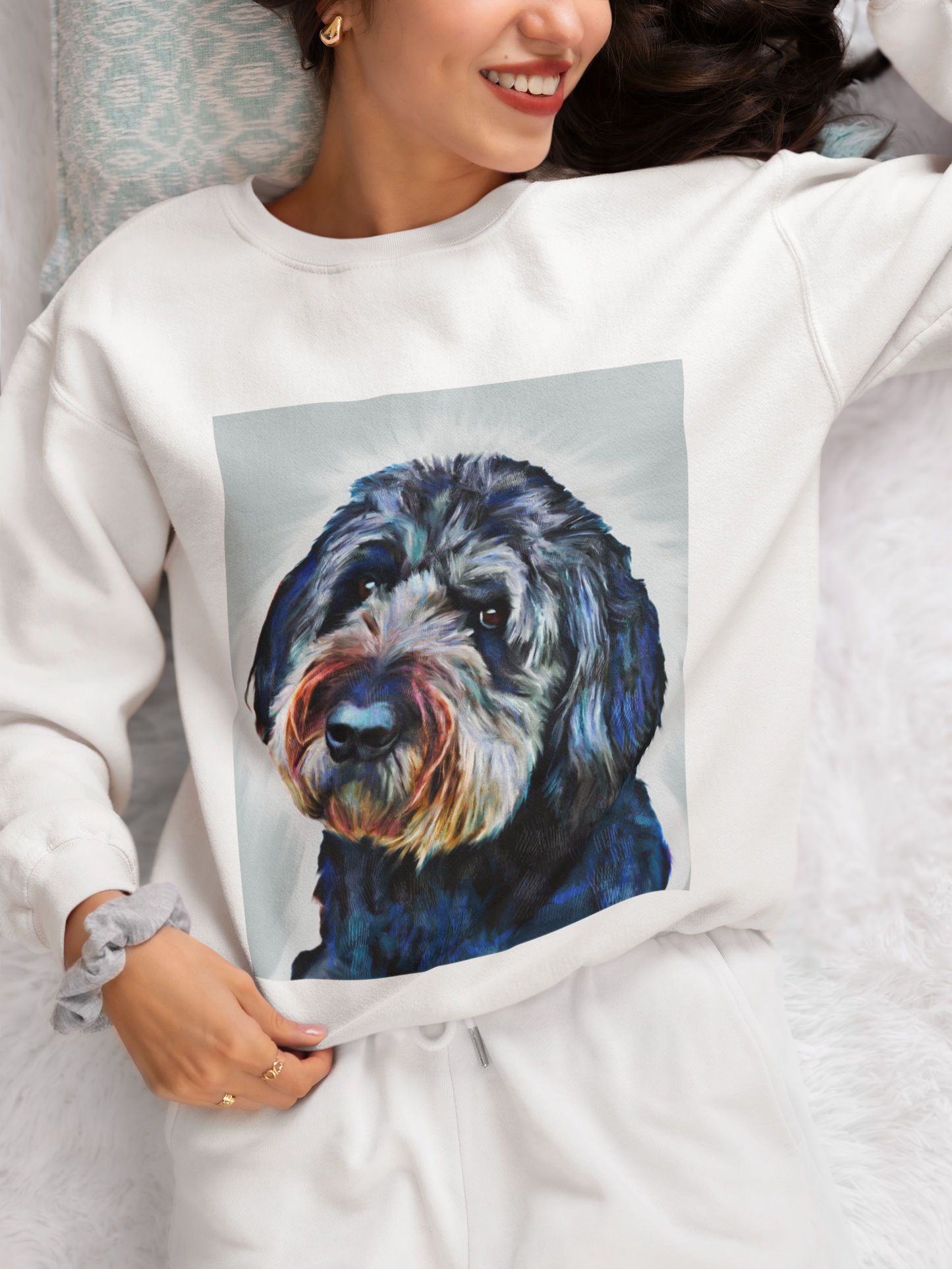 Custom Pet Portrait Unisex Crewneck Sweatshirt